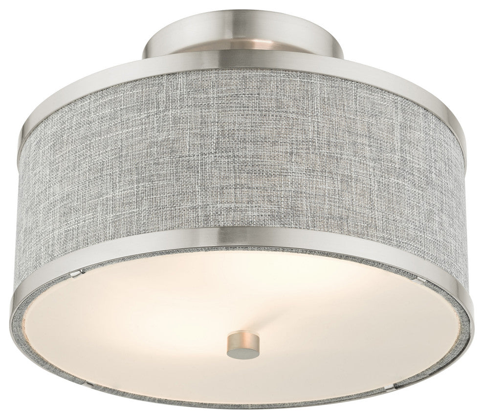 Brushed Nickel Modern, Urban, Semi Flush