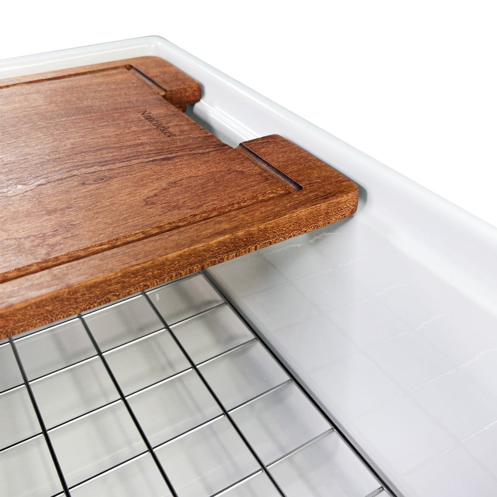 Nantucket T-PS33W 33-inch Cape Collection Workstation Fireclay Apron Sink with