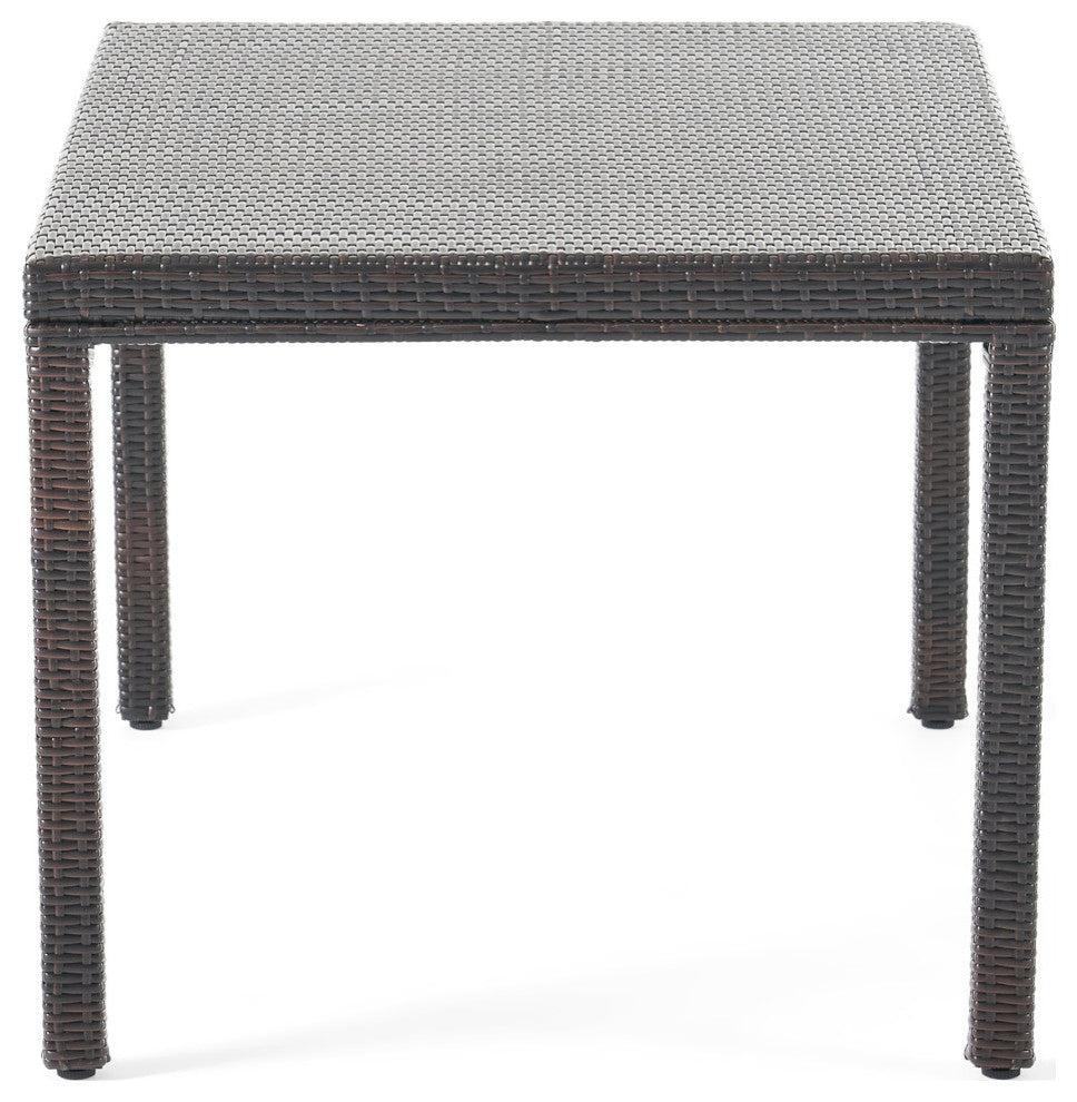 GDF Studio 7-Piece Edene Outdoor Wicker Rectangular Dining Set