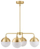 Linea di Liara Novara 4 Light Chandelier, Satin Brass
