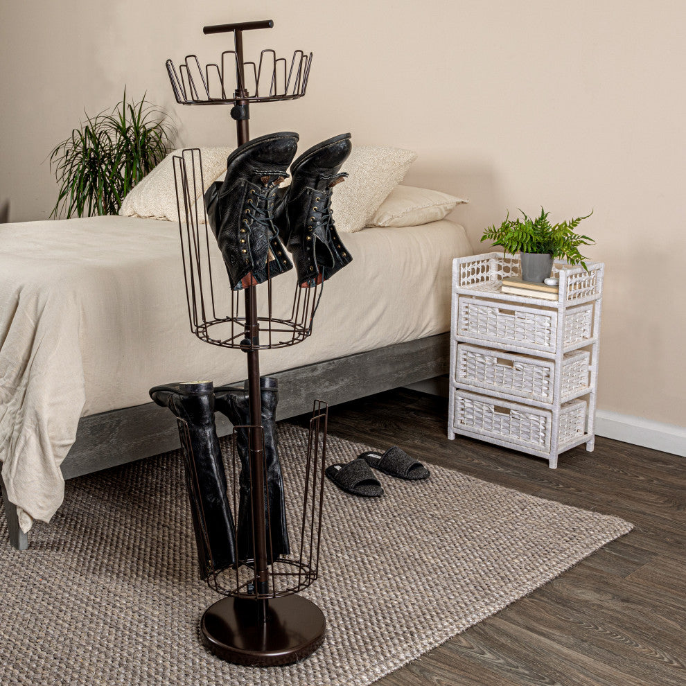 3-Tier Boot Storage Tree, Matte Black, Matte Bronze