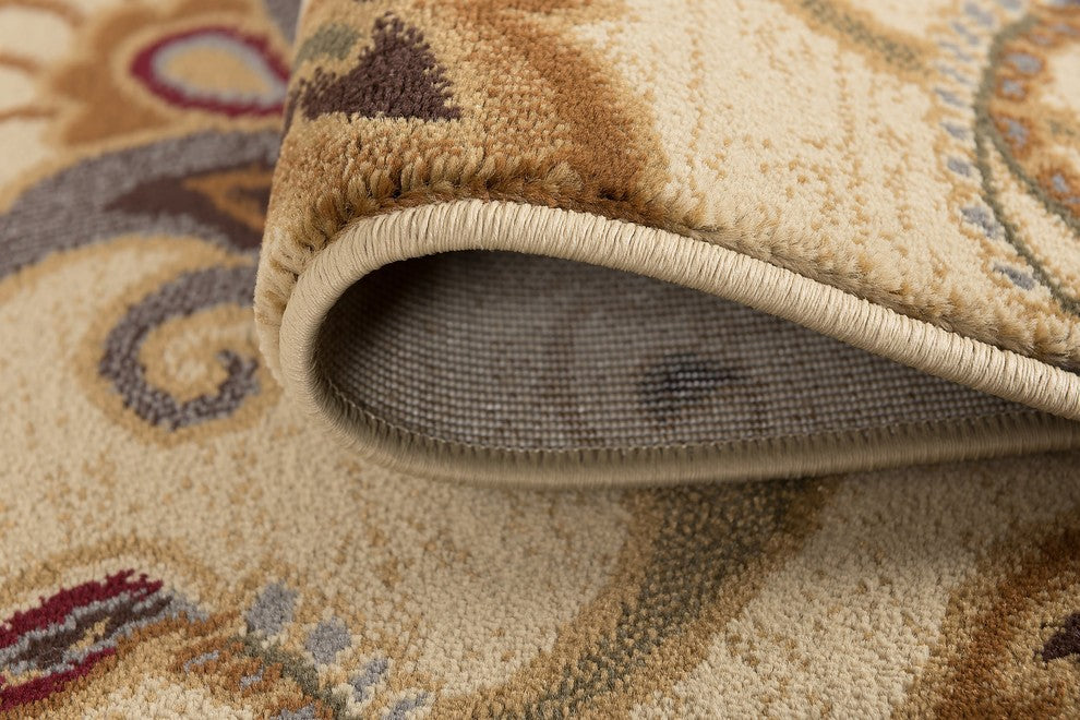 Fairfield Transitional Floral Beige Scatter Mat Rug, 2' x 3'