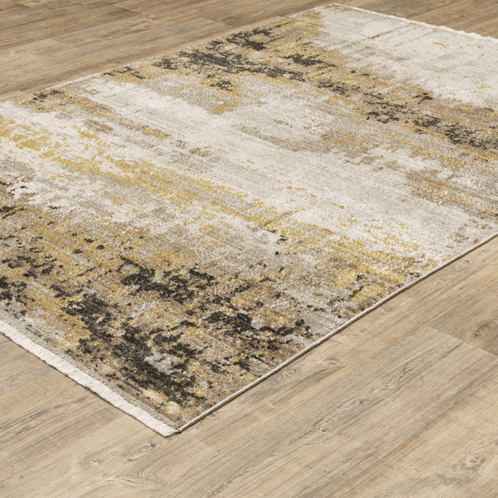 Oriental Weavers Bauer 2061X Abstract Rug, Gold, 5'3"x7'6"