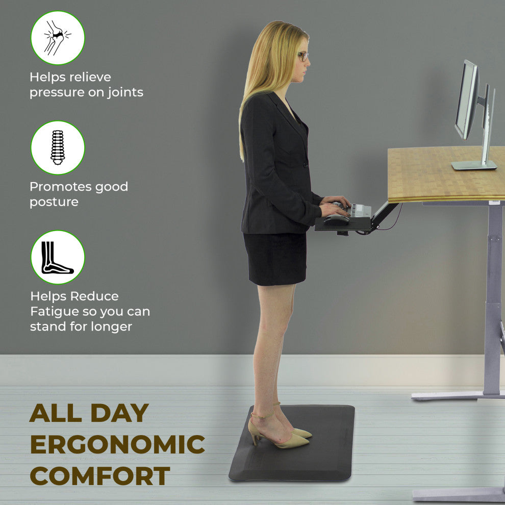 Thick Cushioned Anti-Fatigue Floor Mat For Office Standing Desk Kitchen Garage