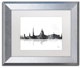 Watson 'Washington DC Skyline BG-1' Art, Silver Frame, 11"x14", White Matte