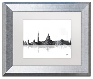 Watson 'Washington DC Skyline BG-1' Art, Silver Frame, 11"x14", White Matte