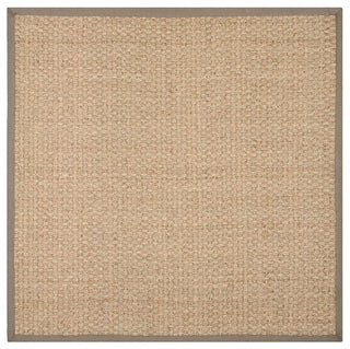 Safavieh Natural Fiber Nf114P Solid Color Rug, Natural/Grey, 4'0"x4'0" Round