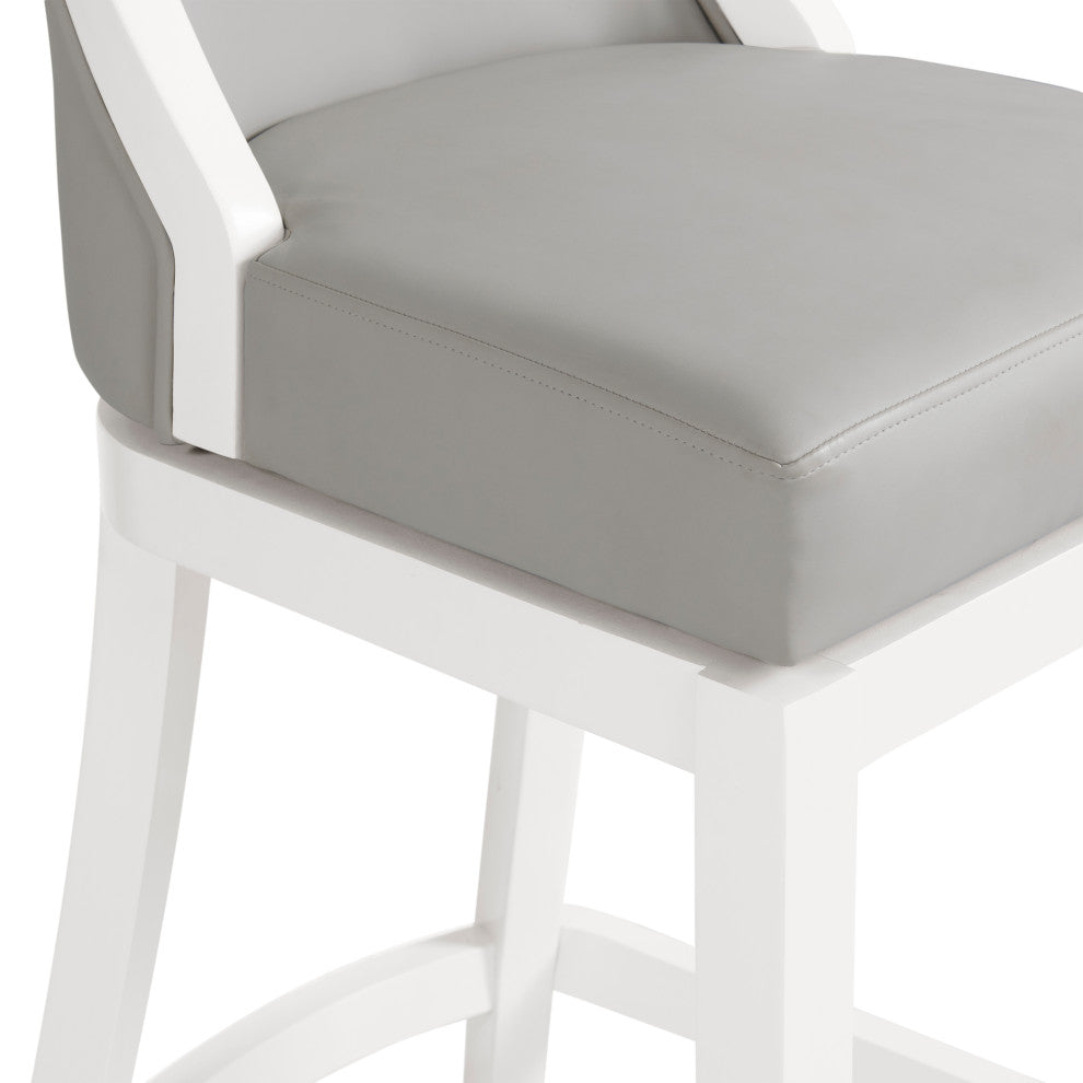 Ellie Bar Stool With Back, White, Bar Height