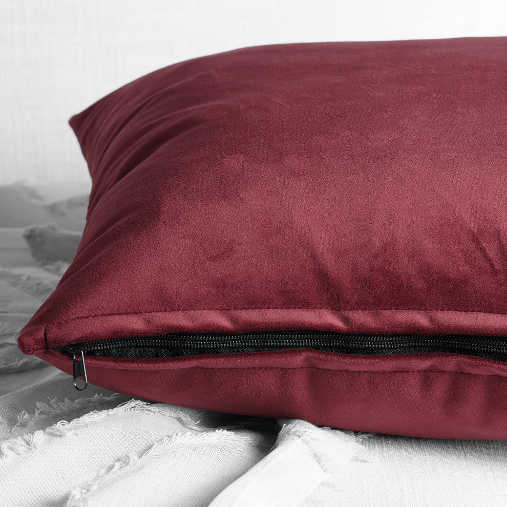Heritage Plush Velvet Cushion Cover Pair, Cinema Red, 18w X 18l