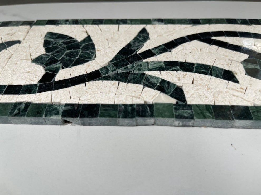 Marble Mosaic Border Listello Accent Tile Azalea Green 4x12 Polished,