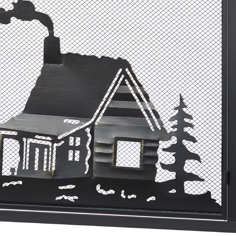 Single Panel Iron Fireplace Screen