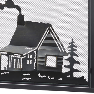 Single Panel Iron Fireplace Screen