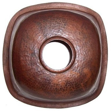 Rounded Weathered Hammered Copper Bar Sink