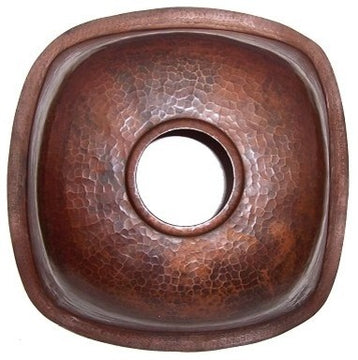 Rounded Weathered Hammered Copper Bar Sink
