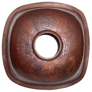 Rounded Weathered Hammered Copper Bar Sink