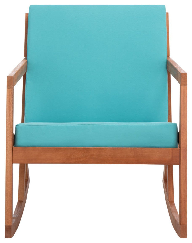 Safavieh Outdoor Vernon Rocking Chair Natural/Aqua