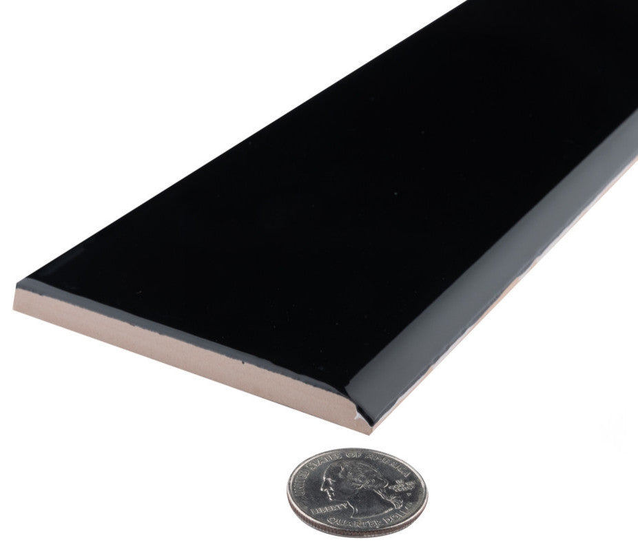 Battiscopa Glossy Black Ceramic Wall Trim