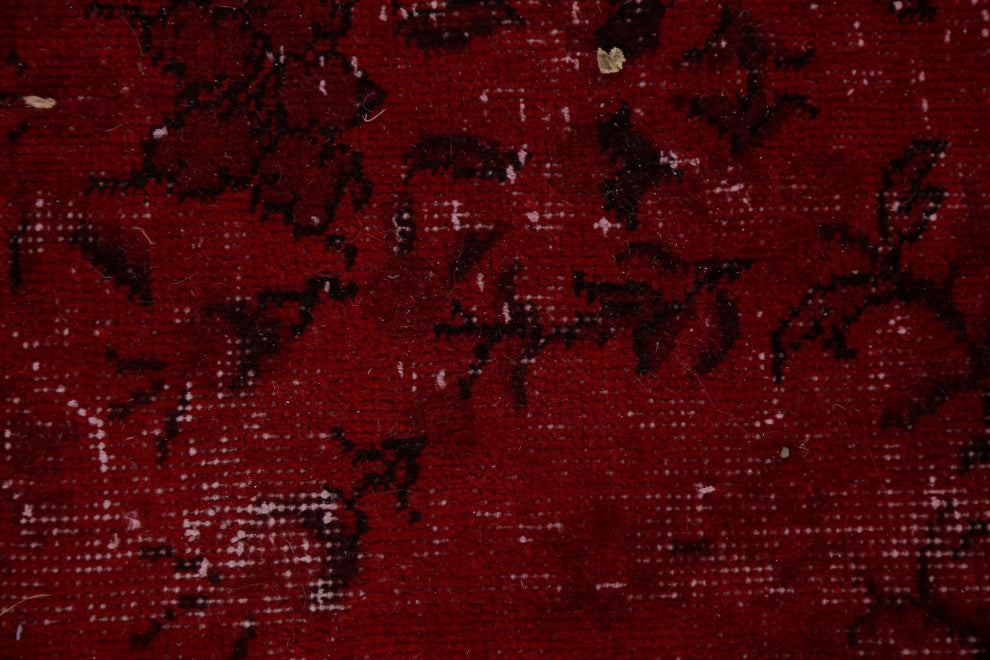Vintage Red Patchwork Turkish Area Rug Hand-tufted Wool Carpet 10x14