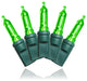 35 T5 Green LED Lights 4" Spacing On Green Wire