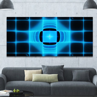 Blue on Black Thermal Infrared Visor, Oversized Abstract Canvas Art Print, 60x28