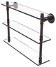 Pipeline Triple Glass Shelf, Antique Bronze, 22"