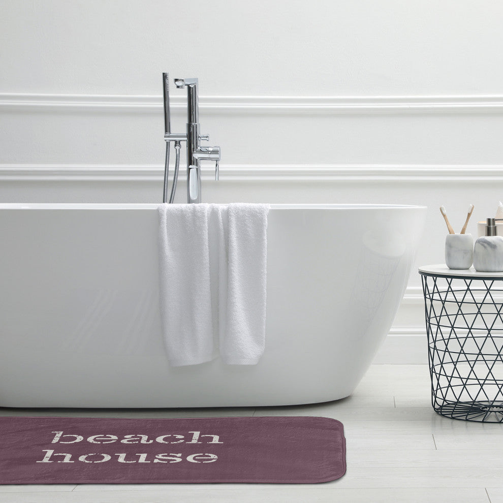 34" x 21" Beach House  Bathmat, Dusty Purple