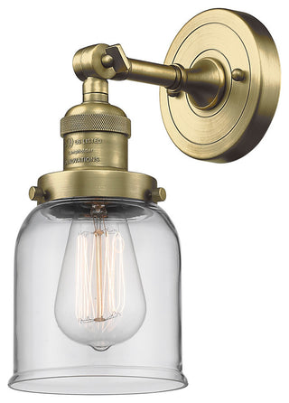 1-Light Small Bell 5" Sconce, Antique Brass, Glass: Clear