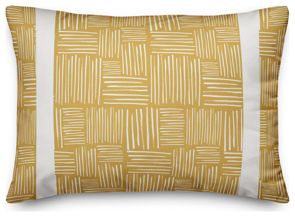 Gold Crosshatch 14x20 Spun Poly Pillow