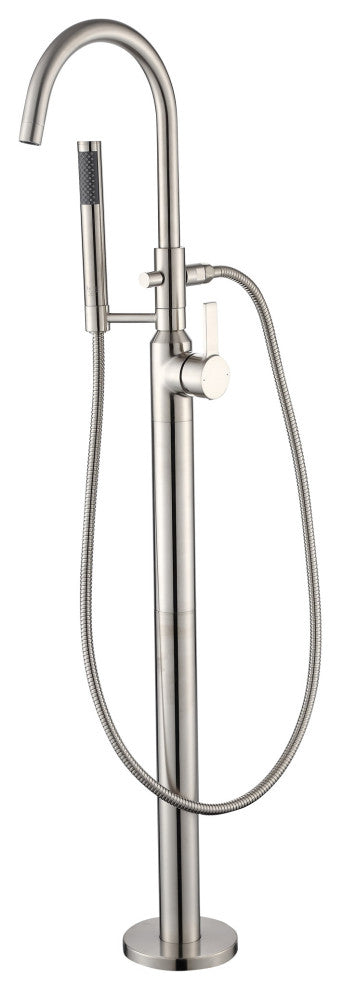Luxier FTF01 Single-Handle Tub Filler Faucet with Hand Shower, Brushed Nickel