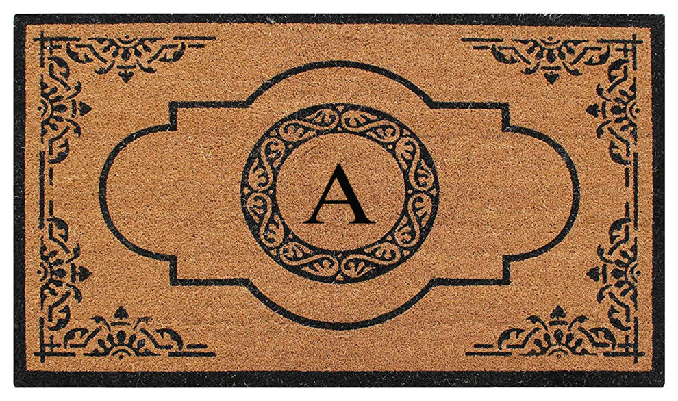 Abrilina Heavy Weight Outdoor Entryway Monogrammed Double Doormat 36"X72", A