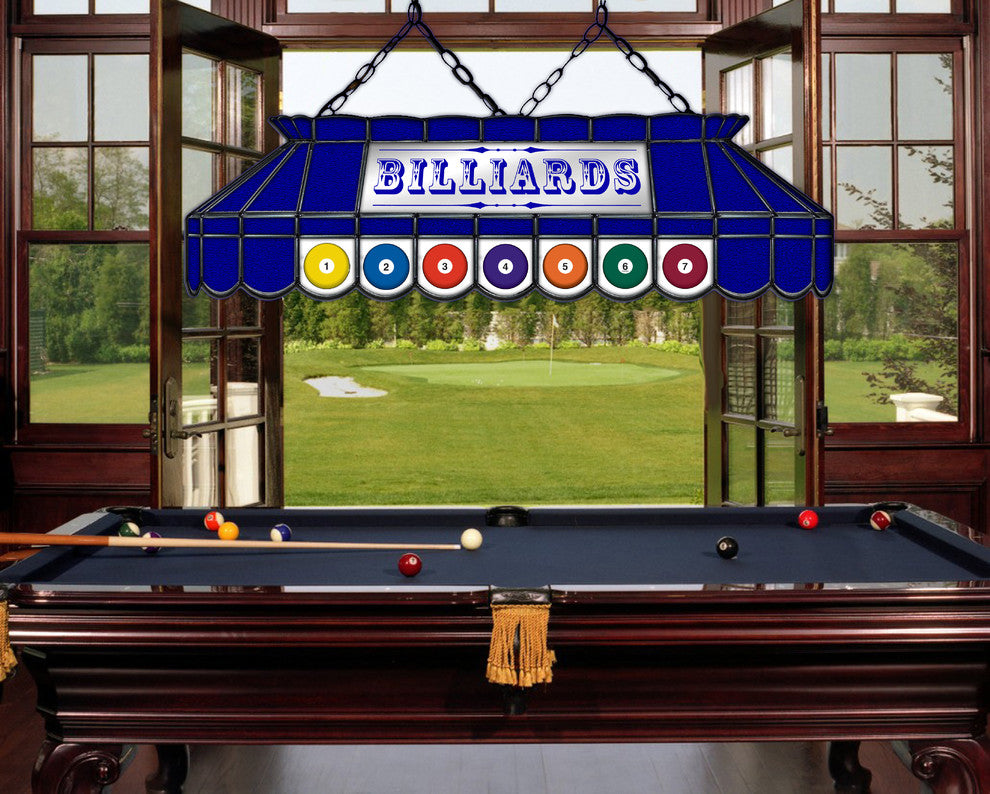 Pool Table Light Stained Glass Billiard Lamp , 40"