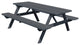 Pine Picnic Table with Attached Benches, Charcoal Stain, 8 Foot