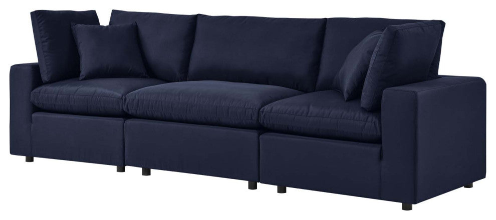 Modular Lounge Deep Sofa, Blue Navy, Modern, Outdoor Patio Bistro Hospitality