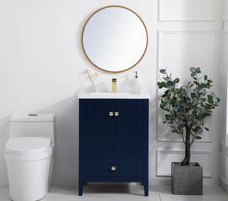 24" Single Bathroom Vanity Set, White, Blue, 24