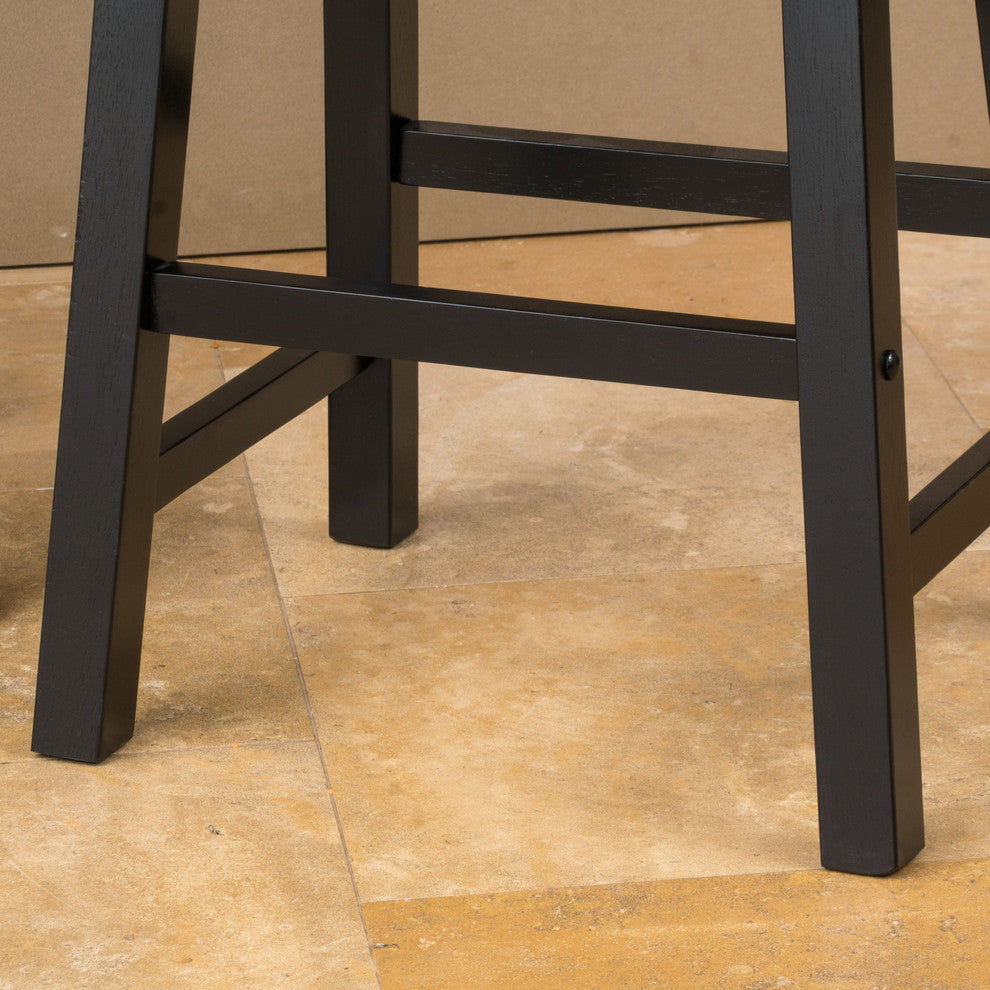 Mia Saddle Wood Counter Stool, Set of 2