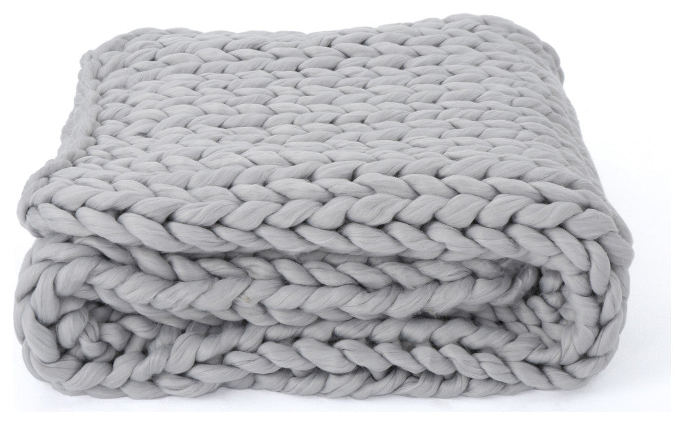 GDF Studio Jacqueline Acrylic Fabric Throw Blanket, Gray