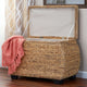 Large Curved Wicker Storage Chest, Liner, Water Hyacinth