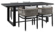 Outdoor Patio 5-Piece Dining Table Set in Aluminum with Gray Rope and Cushions
