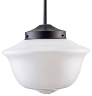 Lavagna Pendant Light with Milk Glass, Black