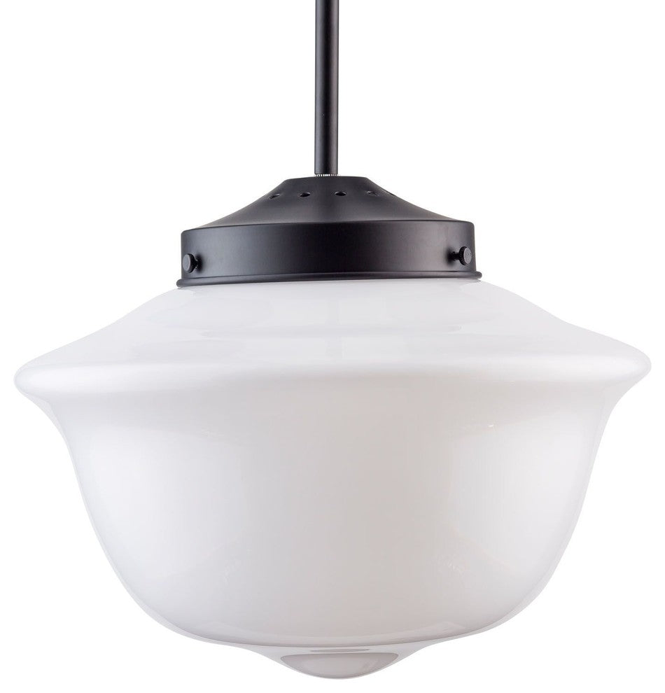 Lavagna Pendant Light with Milk Glass, Black