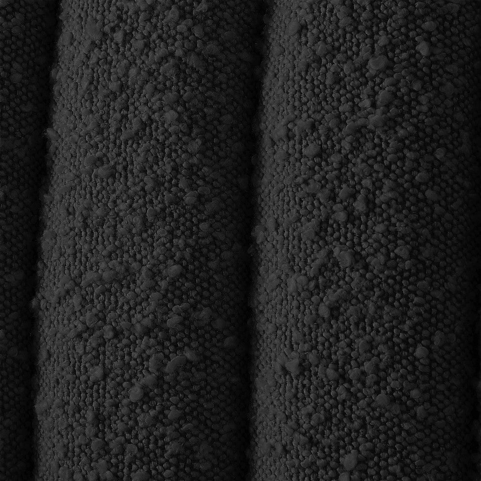 Nash Boucle Fabric Upholstered Bed, Black, Queen