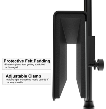 22" LED Grand Piano Lamp, Black and Brass, With Satin Nickel Accents
