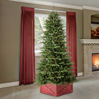 7' Pre-Lit Green Fir Artificial Christmas Tree With Lights