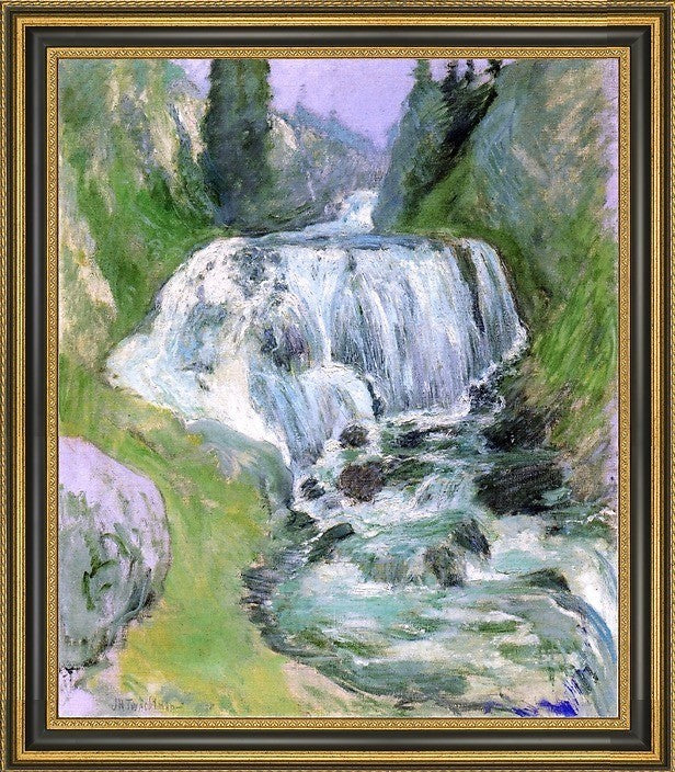 John Twachtman WaterfallFramed Premium Canvas Print, 16"x20"