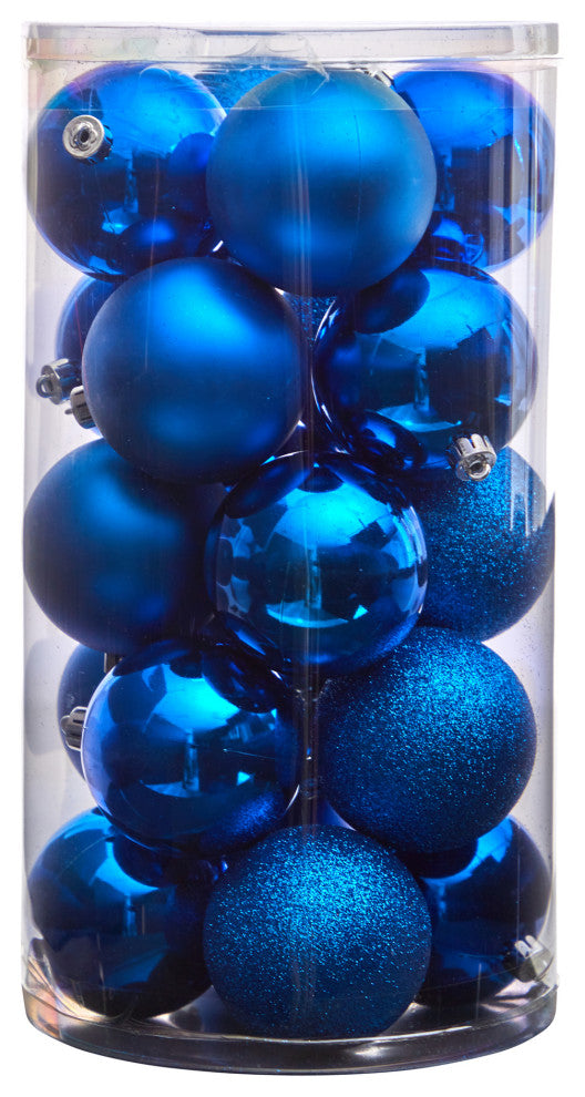 Holiday Xmas 20 Count 3" Shatterproof Ornaments W/ Re-Useable Storage Container