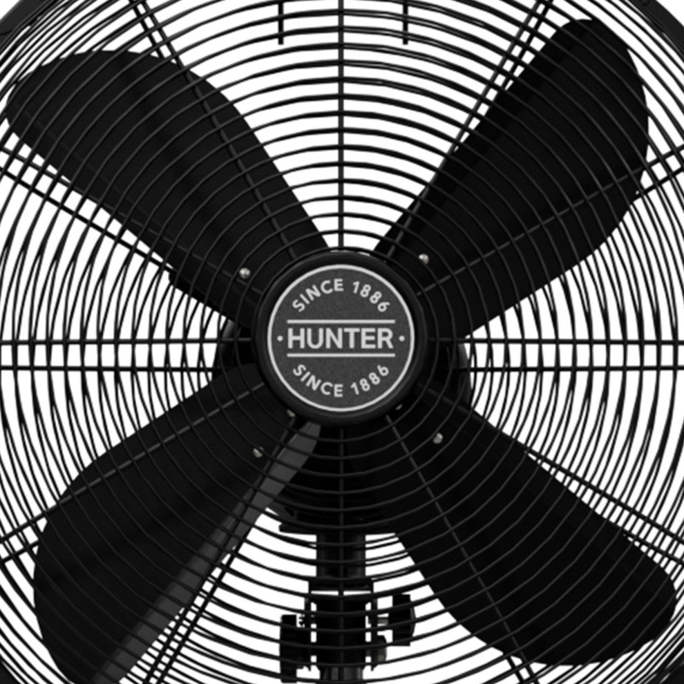Hunter Classic Matte Black 4-Blade Oscillating 3-speed Standing Fan