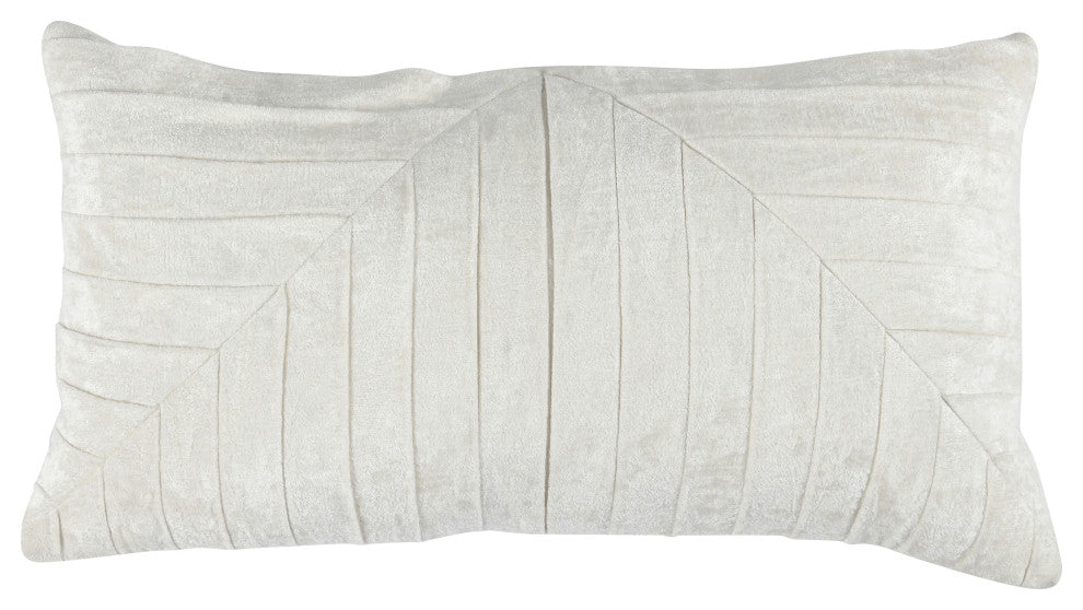 Laurant 14"x 26" Velvet Throw Pillow, Ivory by Kosas Home, Ivory