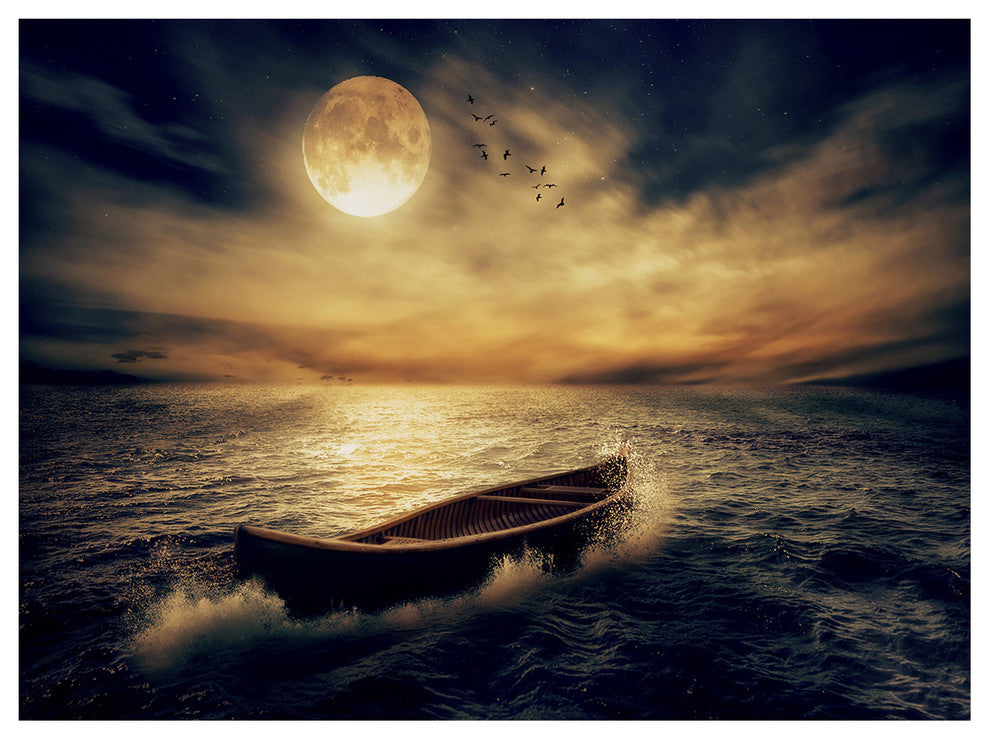 Middle of Ocean after Storm, Floral Canvas Art Print, 40"x30"