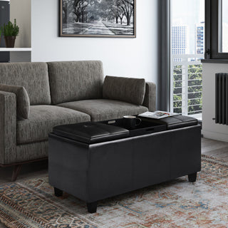Avalon Tray Storage Ottoman with Lift Up Lids