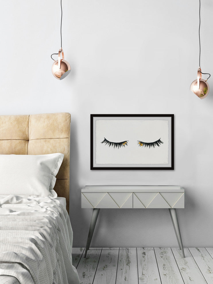 "Golden Lashes II" Framed Painting Print, 36"x24"